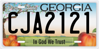 GA license plate CJA2121