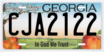 GA license plate CJA2122