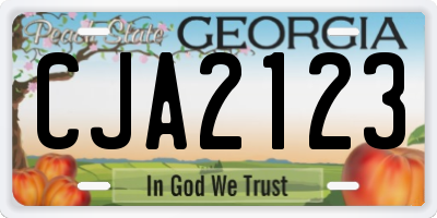 GA license plate CJA2123