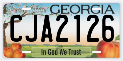 GA license plate CJA2126