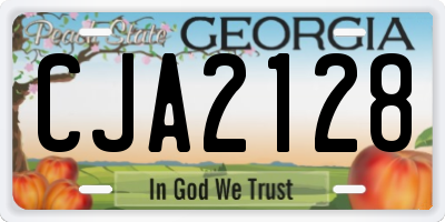 GA license plate CJA2128