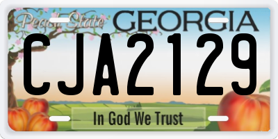 GA license plate CJA2129