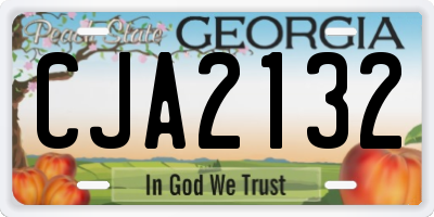 GA license plate CJA2132