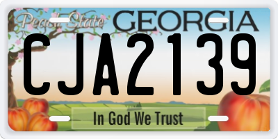 GA license plate CJA2139