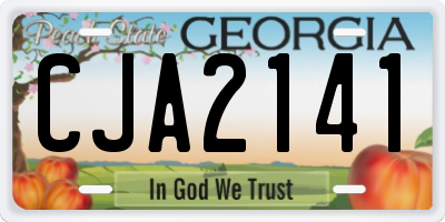 GA license plate CJA2141