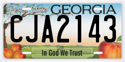 GA license plate CJA2143