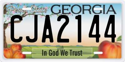 GA license plate CJA2144
