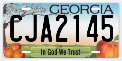 GA license plate CJA2145