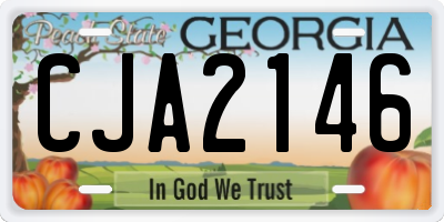 GA license plate CJA2146