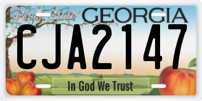 GA license plate CJA2147