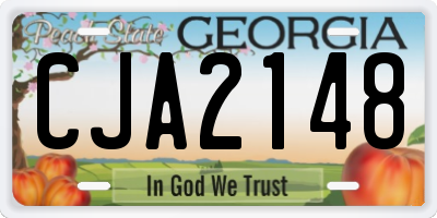GA license plate CJA2148
