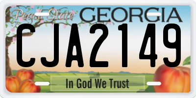 GA license plate CJA2149