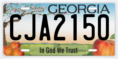 GA license plate CJA2150