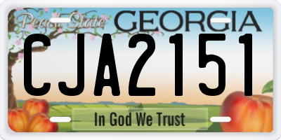 GA license plate CJA2151