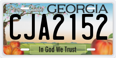 GA license plate CJA2152