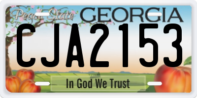 GA license plate CJA2153