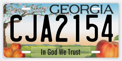 GA license plate CJA2154