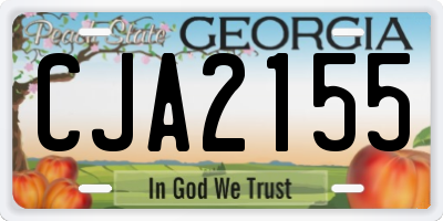 GA license plate CJA2155