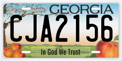 GA license plate CJA2156