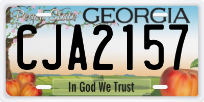 GA license plate CJA2157