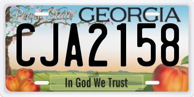 GA license plate CJA2158