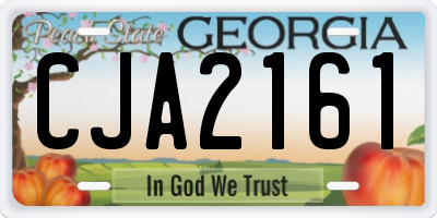 GA license plate CJA2161