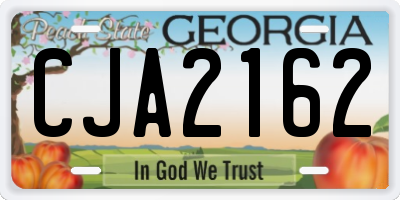 GA license plate CJA2162