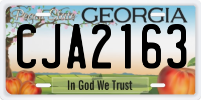 GA license plate CJA2163