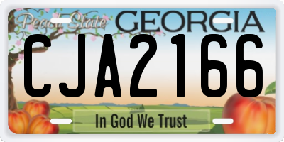 GA license plate CJA2166