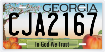 GA license plate CJA2167