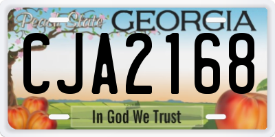 GA license plate CJA2168