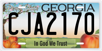GA license plate CJA2170
