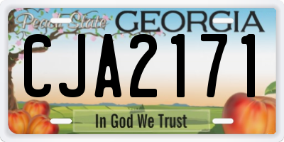 GA license plate CJA2171