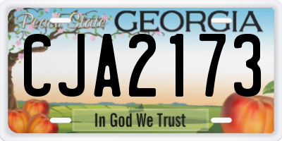 GA license plate CJA2173