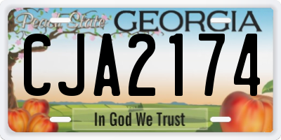 GA license plate CJA2174