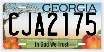GA license plate CJA2175