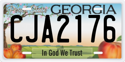 GA license plate CJA2176