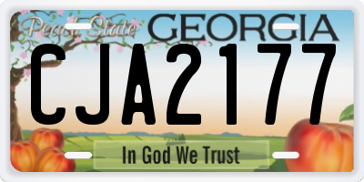 GA license plate CJA2177