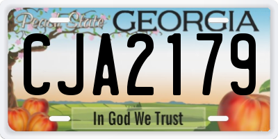 GA license plate CJA2179