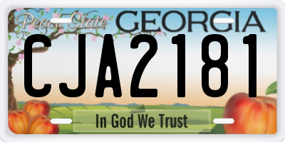 GA license plate CJA2181