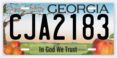 GA license plate CJA2183