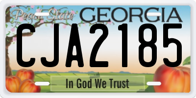 GA license plate CJA2185