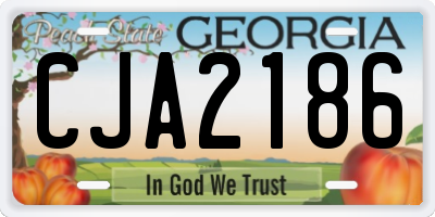 GA license plate CJA2186