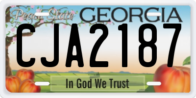 GA license plate CJA2187