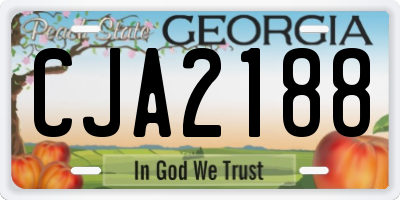 GA license plate CJA2188