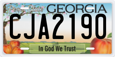 GA license plate CJA2190