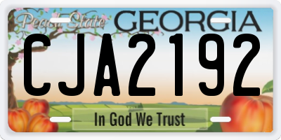 GA license plate CJA2192