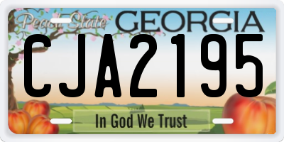 GA license plate CJA2195