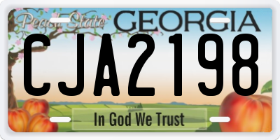 GA license plate CJA2198