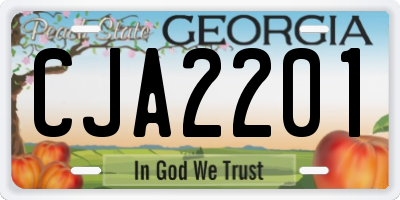 GA license plate CJA2201